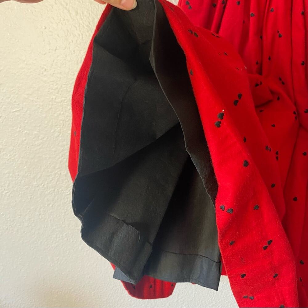 Vintage 1950s Lanz Heart Print Fit & Flare Circle Skirt Dress Size Small - Picture 5 of 9